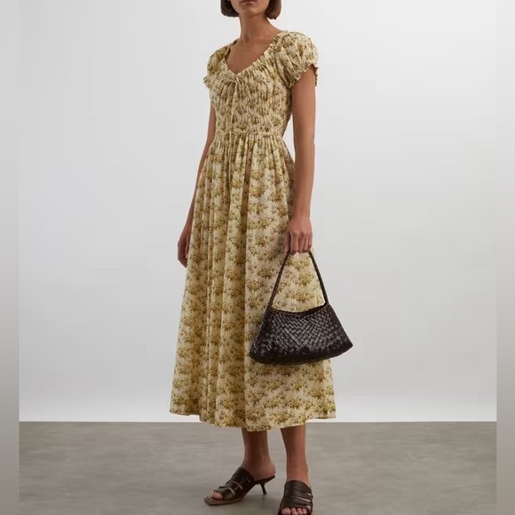 NWT / Doen Ashlynn Dress in Citron Rosier Floral - Picture 8 of 8